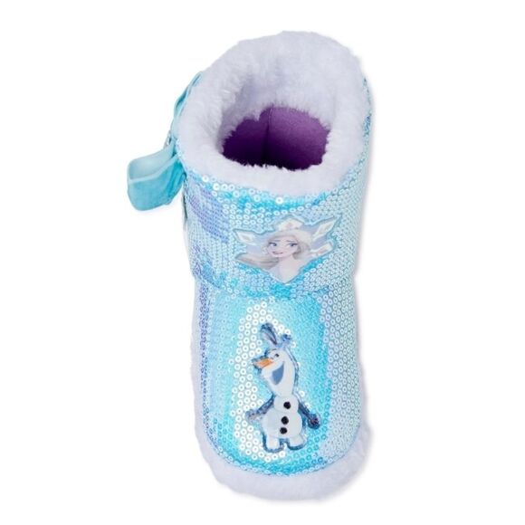 Baby Girls Disney's Frozen Slipper Bootie Faux Fur Shoe Size 5/6 - Picture 5 of 6